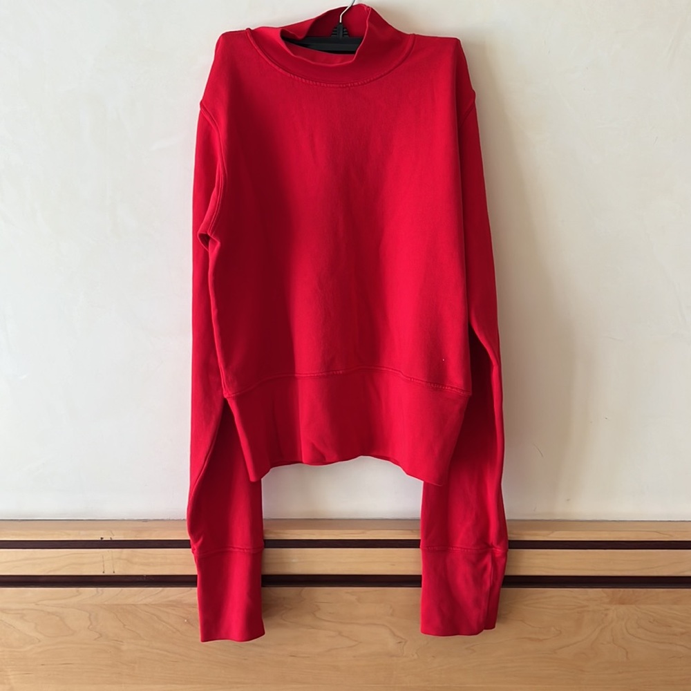 Cotton citizen red high neck sweatshirt
